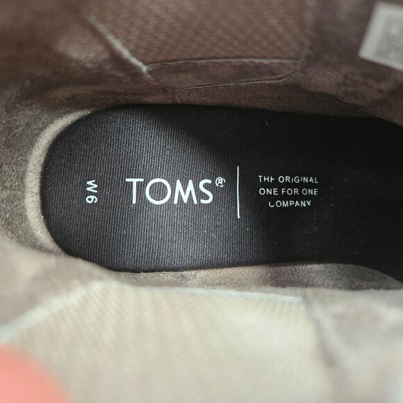 Toms Ankle Wedge Boots 6 Tan Suede Minimalist Casual Boho Chelsea Desert Booties - Picture 10 of 10